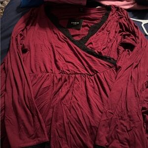 SHEIN Burgundy Wrap Top